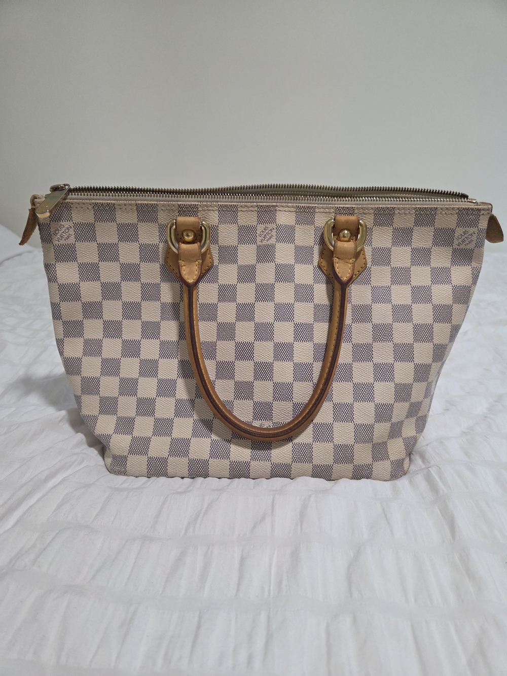 LOUIS VUITTON Damier Azur Saleya PM with COA